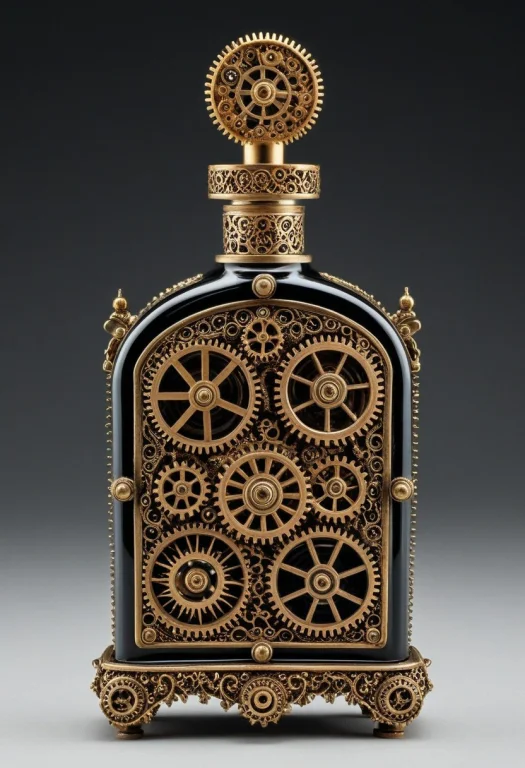 An Antique Perfume Bottle Made Entirely Of Intricate Brass A...