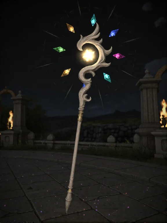 Final Fantasy Xiv In-game Screenshot, Magic Staff Floating I...