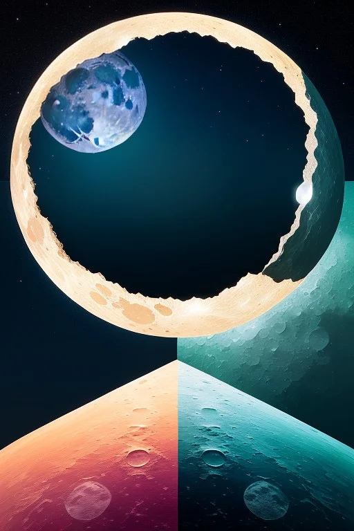 A Moon Cracked Open Like A Ripe Fruit, Vaporwave Aesthetic,...
