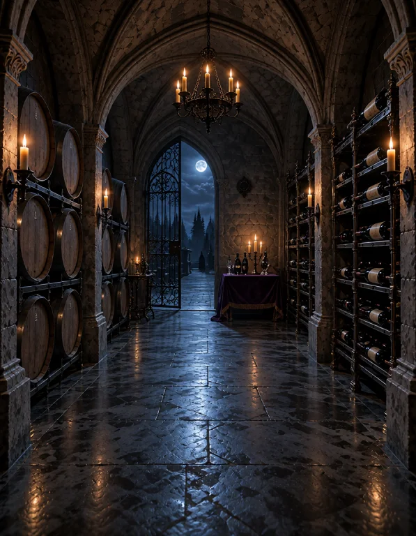 G0th1c M4ns10n, Photorealistic Frontal View Of A Vaulted Got...