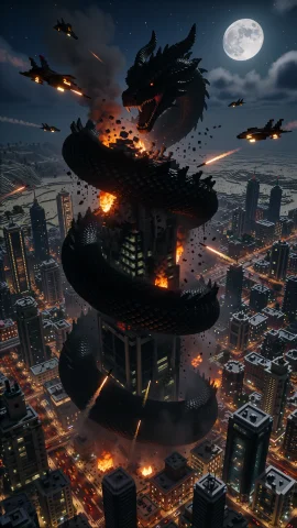 Epic Cinematic Dark Fantasy Disaster Scene, Viewed From An E... — Stable Diffusion AI Prompt: Epic cinematic dark fantasy disaster scene, viewed from an extreme distance like...