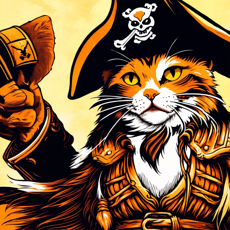 Scoundrel Of A Pirate, Hairy Body1.2pirate Cat, Cat Dressed...