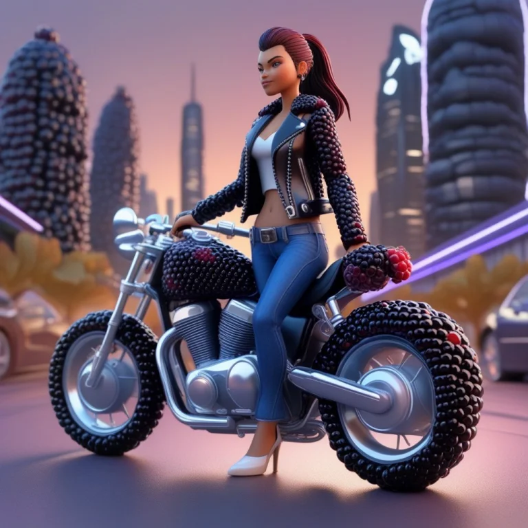 Blackberryworld Biker Woman, Stylized 3d, Striking Young Wom...