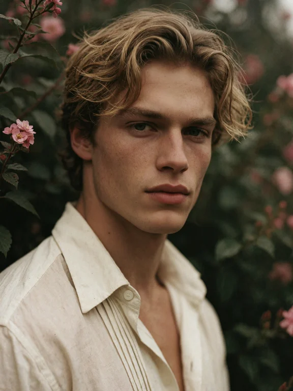 S0utherng0thic, Portrait Of A Blonde Handsome Man With A Gar...