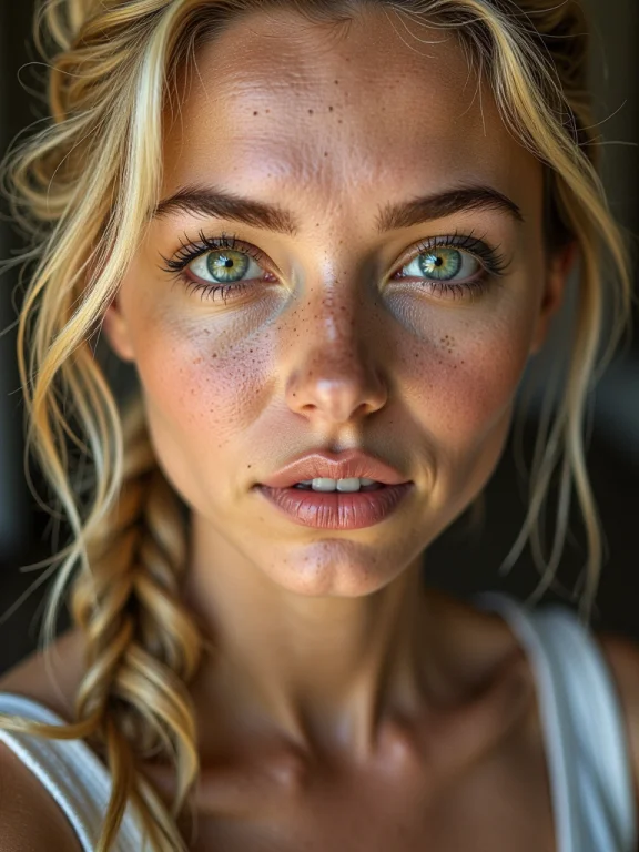 Hpoc, C0rr1d0r, Extreme Close-up Of A Blonde Low Up-do Haire...