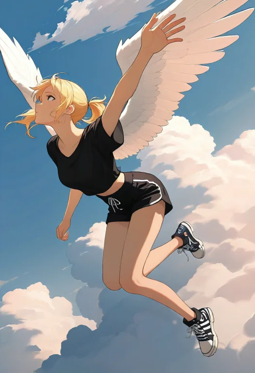 Posedaal, 1girl, Solo, Angel, Angelwings, Whitewings, Ponyta...