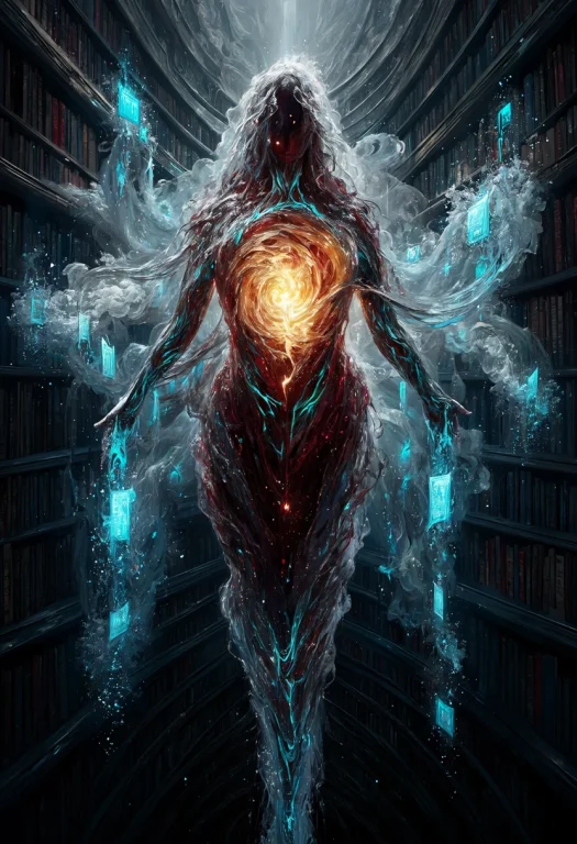 A Knowledge Spirit, Humanoid But An Amorphous, Flowing Mass...
