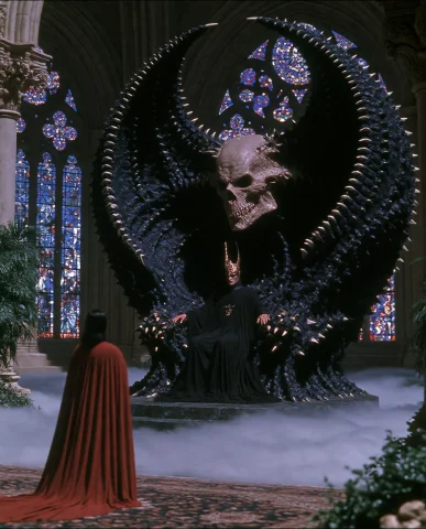 Dcdrkfntsy, Drkfantasy1985, Wide Shot, Interior Of A Dark Go... — Stable Diffusion AI Prompt: dcd@rkf@ntsy, d@rkfantasy1985, wide shot, interior of a dark gothic obsidian thr...
