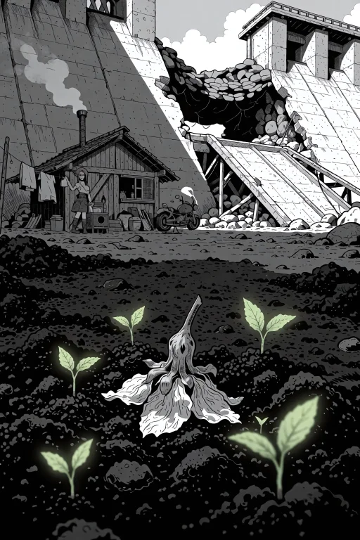 A Detailed Close-up Panel In A Monochrome Graphic Novel Styl...