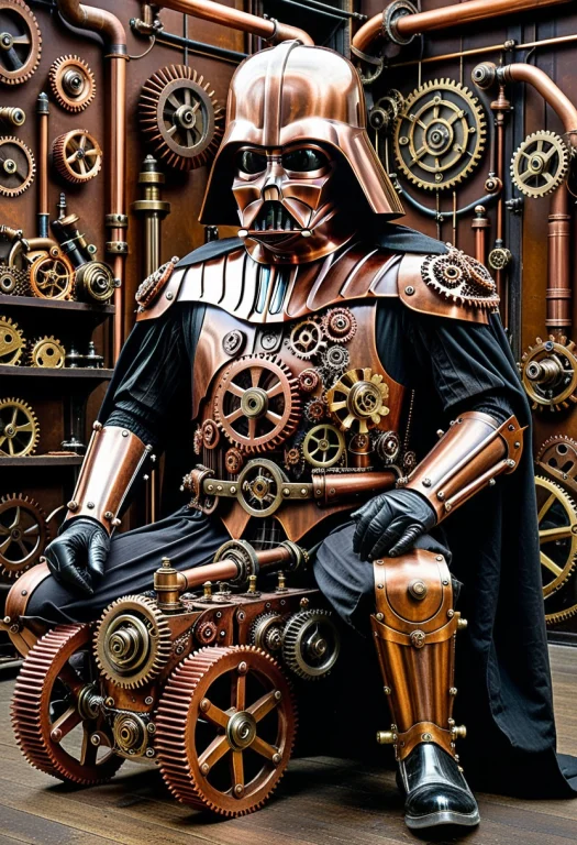 Interlocking Gears, Copper Darthvader Constructed Entirely F...