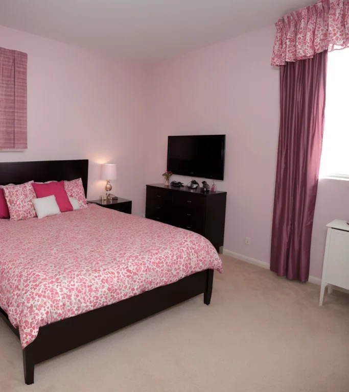 Full Body Photo Of A Mischievous Horny Woman In Her Bedroom...