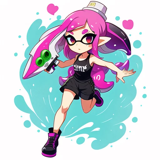 Stylized Splatoon Full Body Inkling