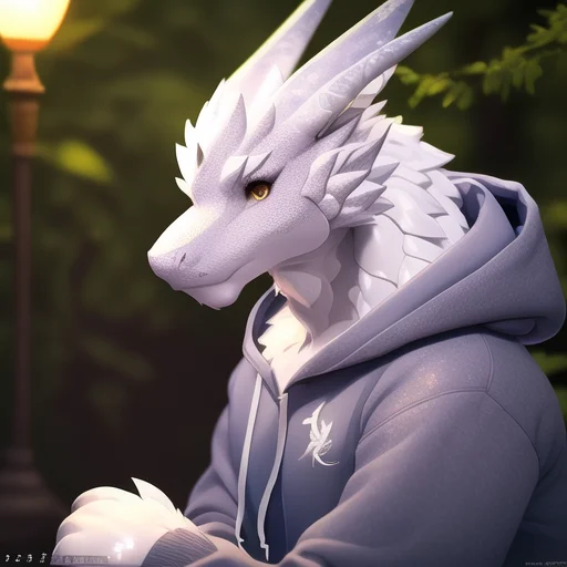Dragon, Portrait, Detailed Fur, Furry, Anthro,solo, 1boy, Ho...