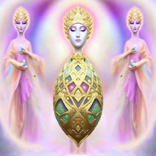 This Is A Digital Artwork Featuring A Symmetrical, Surreal,...