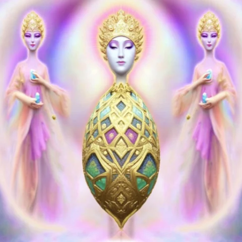 This Is A Digital Artwork Featuring A Symmetrical, Surreal,... — FLUX AI Prompt: This is a digital artwork featuring a symmetrical, surreal, and highly abstract...