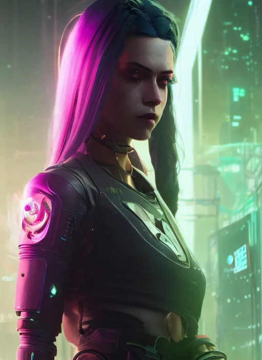 Sks Jinx, Jinx Detailed Portrait Cyberpunk Sks Woman, Futuri...
