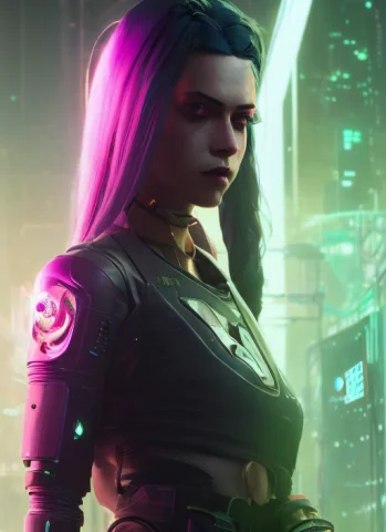 Sks Jinx, Jinx Detailed Portrait Cyberpunk Sks Woman, Futuri... — Stable Diffusion AI Prompt: sks jinx, jinx Detailed portrait cyberpunk (sks woman), futuristic neon reflecti...