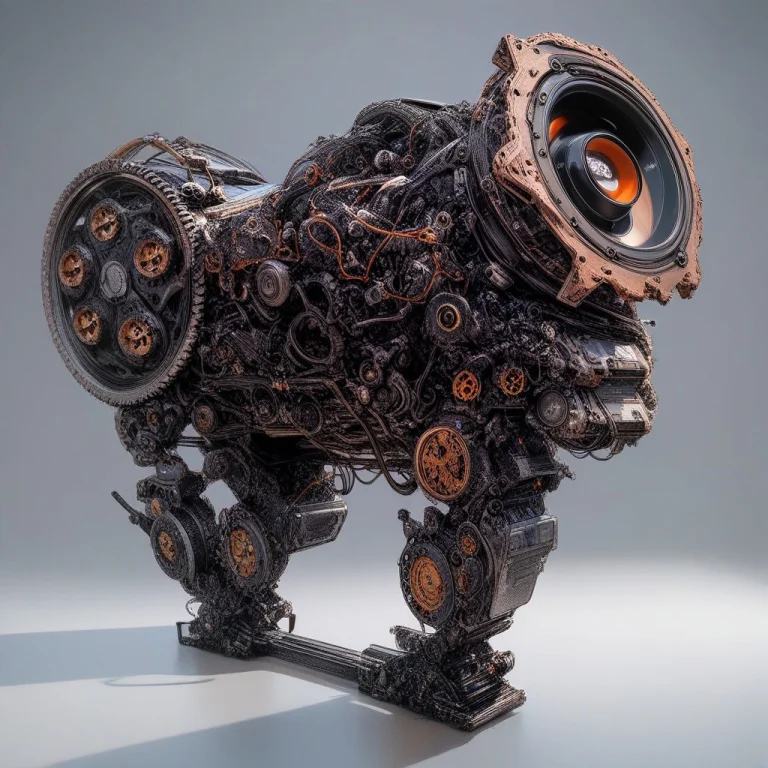 A Wolf Made Of Roast Gears, Hyperdetailed, Photorealistic, P...