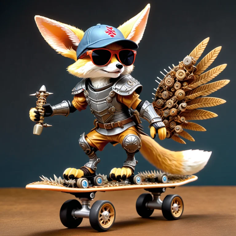 Fennec Fox Knight, Armor Made Of Roast Gears, Wearing Sungla...