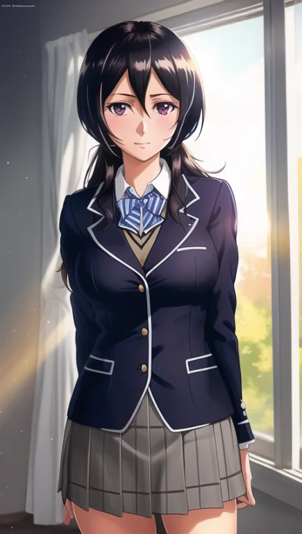 Best Quality, 1girl, Solo, Rukia, Portrait, School Uniform,...