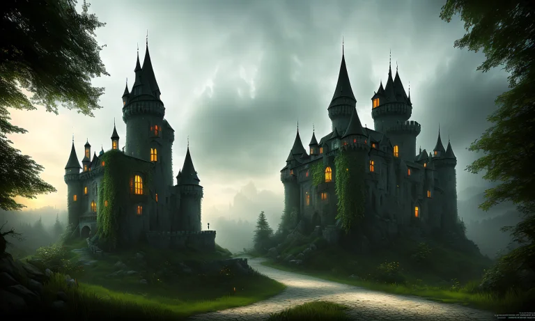 Photograph Of Draculas Castle, Vampire Castle, In The Middle...