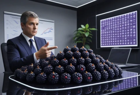 Blackberryworld, An Absurdly Serious Corporate Ceo Made Enti... — SDXL AI Prompt: blackberryworld, an absurdly serious corporate CEO made entirely of glossy black...