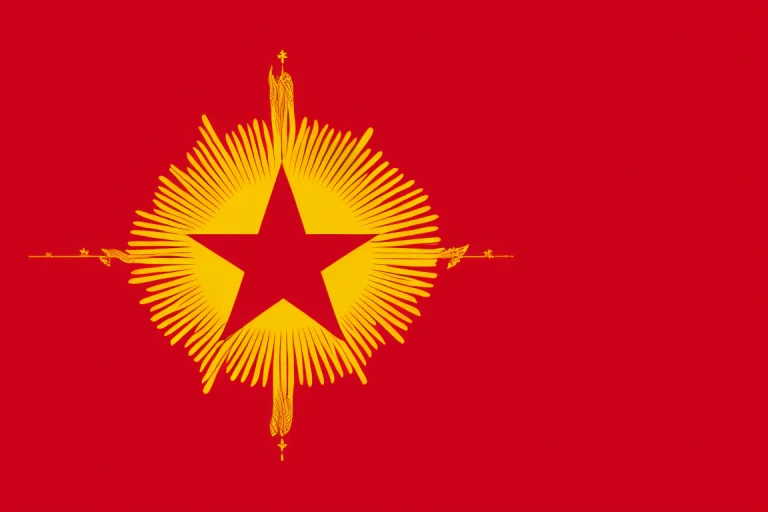 Flag, Simple Background, No Humans, Star, Center, Solo, Red...
