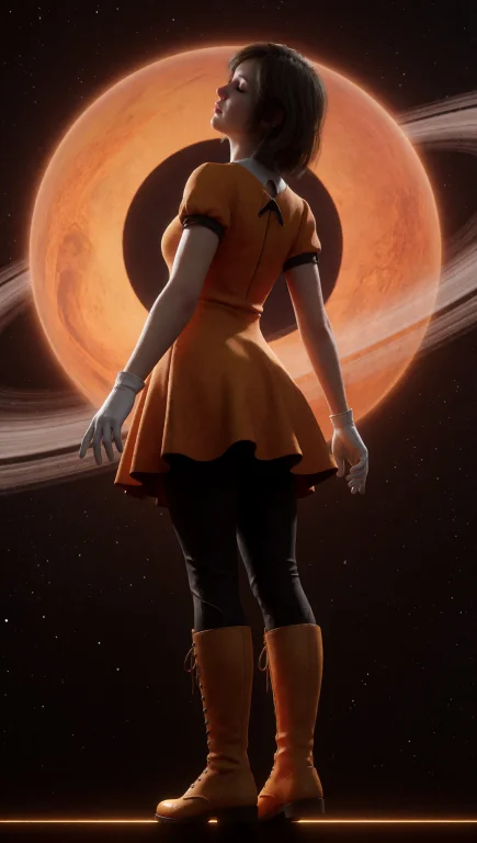 A Full-body Photorealistic Depiction Of A Young Woman Standi...