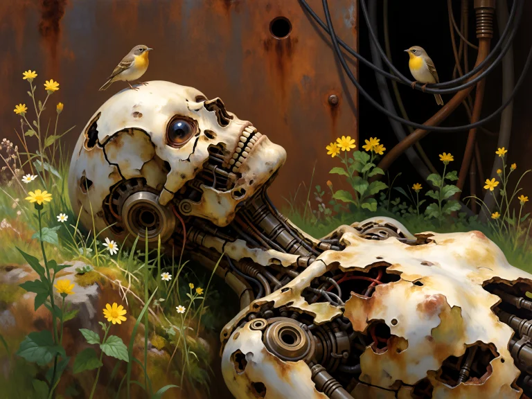 Satoir Style Painting, Drkpsyke. Close-up Side Profile Paint...