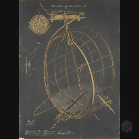 19th-century Patent Drafting Illustration Of A Deep-space Ho... — SDXL AI Prompt: 19th-century patent drafting illustration of a deep-space hopper solar sail turn...