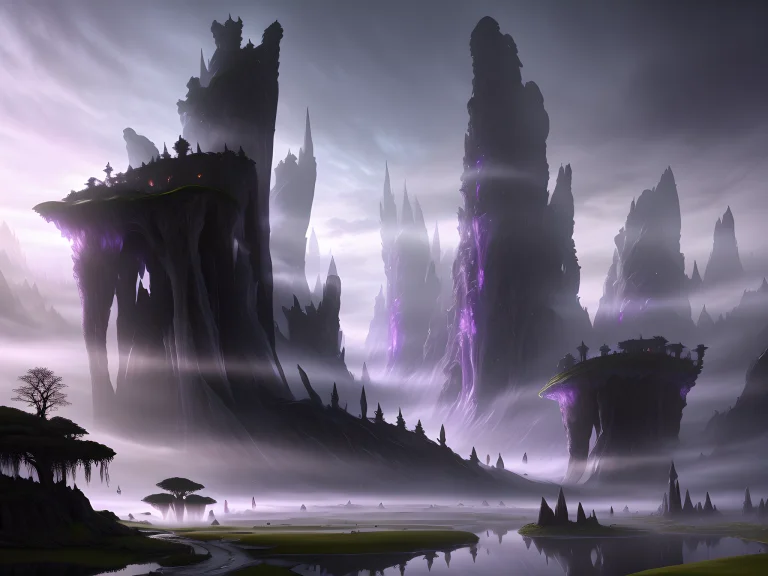 Midjourney Style, Dreamlike, Crystalline Elven City, Slender...
