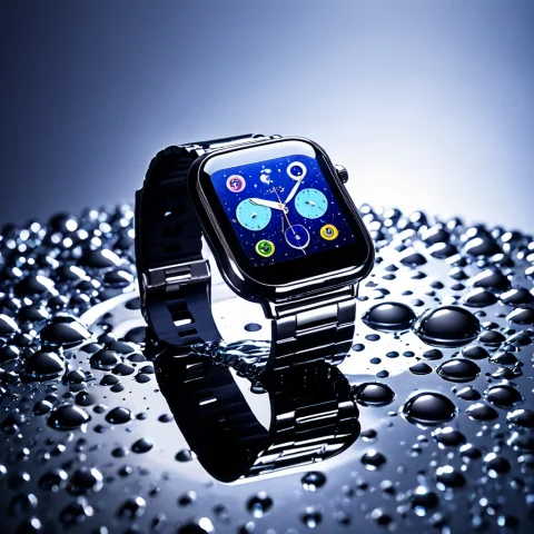 Loratech3liquidmercuryv10.80, Techmercury, A Smartwatch Surr... — SDXL AI Prompt: , techmercury, a smartwatch surrounded by metallic liquid mercury droplets, cool...