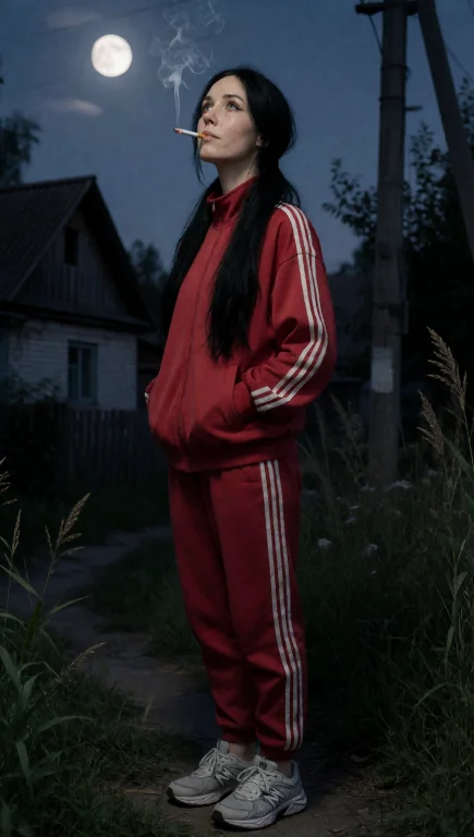 A Full-body Side Profile Shot Of A Slender Caucasian Woman S...