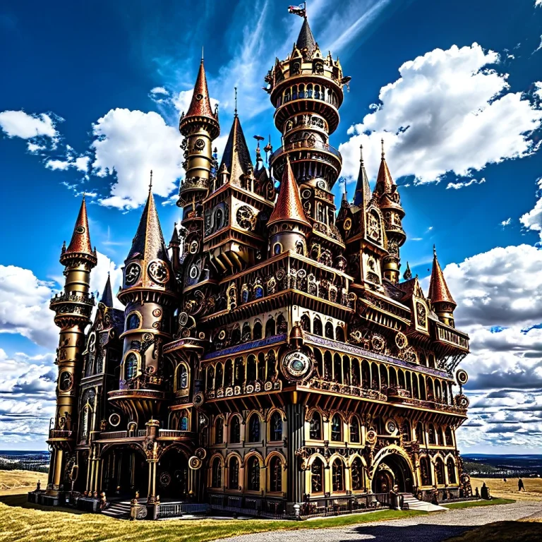 Masterpiece, Best Quality, A Fantasy Castle Constructed Enti...