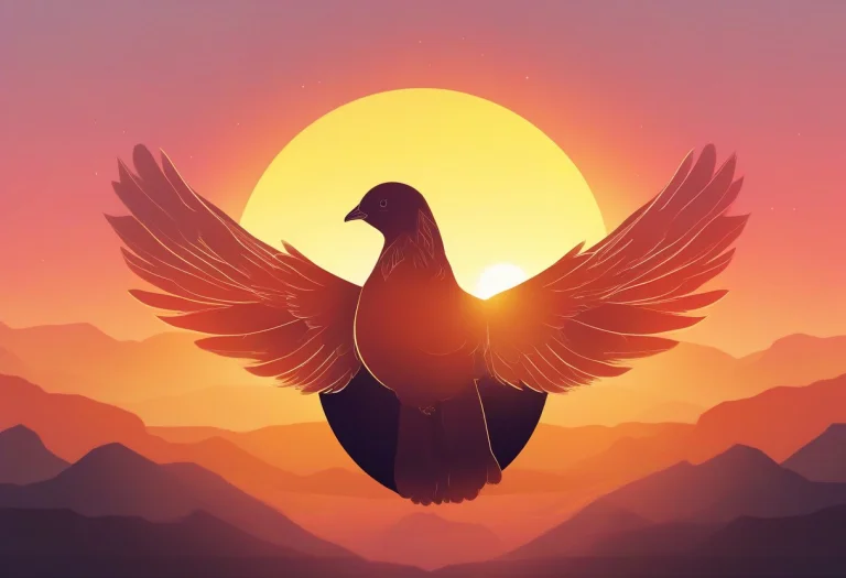 A Phoenix Chick Cupped In Two Glowing Hands, Flat Color Illu...