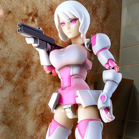 Plasticmodel1.1 1 Girl, Magical Girl, Mechanical Arm, White... — Stable Diffusion AI Prompt: (plasticmodel:1.1) 1 girl, magical girl, mechanical arm, white hair, pink dress,...
