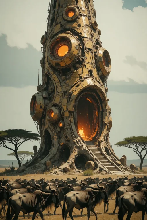 Nature, A Sci-fi Fantasy Concept Art Painting Of A Massive,...
