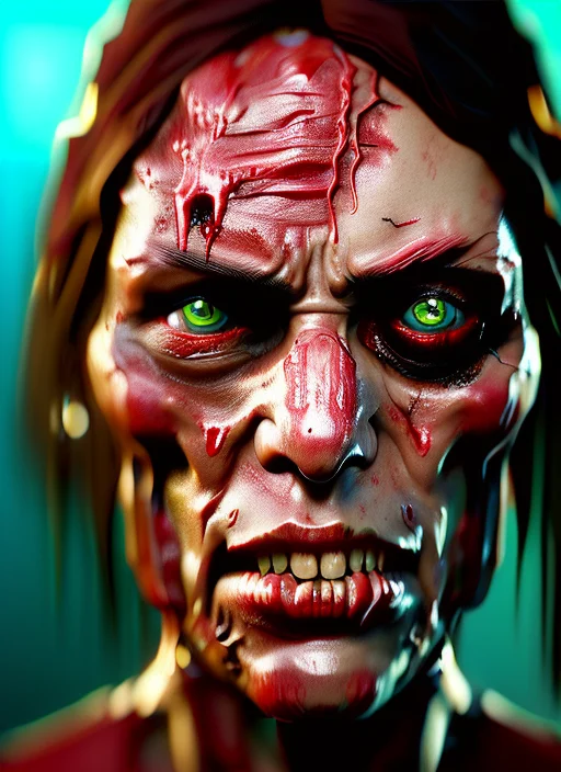 Zombified768, Sexy Beautiful Cyborg Woman With Green Eyes An...