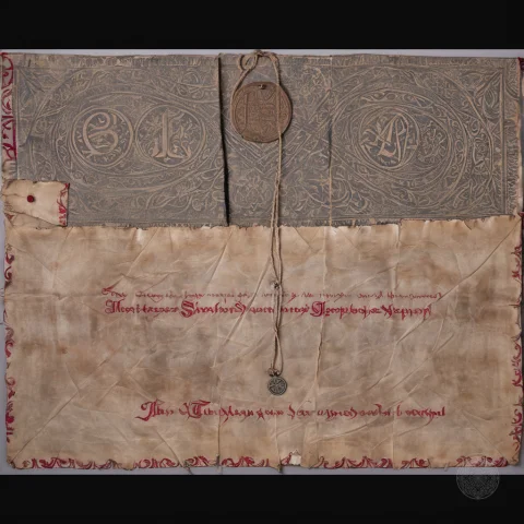 Historical Treaty Folio On Tattered Stained Sheepskin Parchm... — SDXL AI Prompt: historical treaty folio on tattered stained sheepskin parchment, calligraphic So...