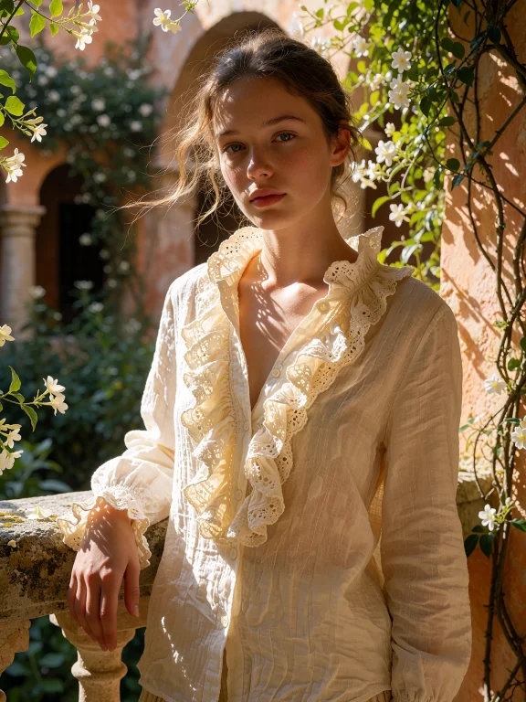 A Candid, Photorealistic Portrait Of A Young Woman Standing...