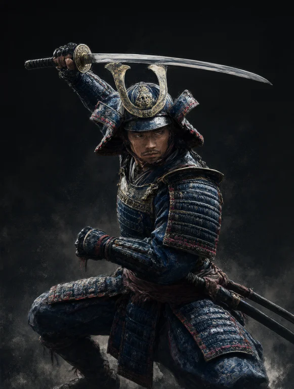 Middle Ages Samurai This Is A Watercolor Painting Depicting...