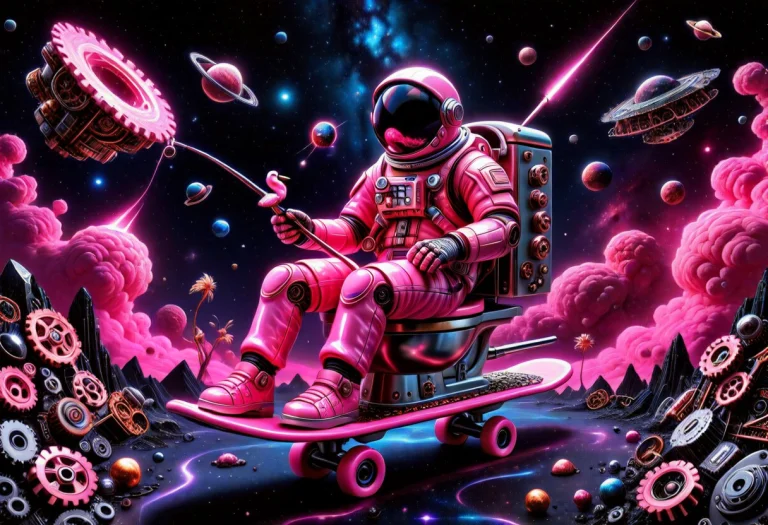 Gearstyle Astronaut, Spacesuit Built Of Complex Interlocking...