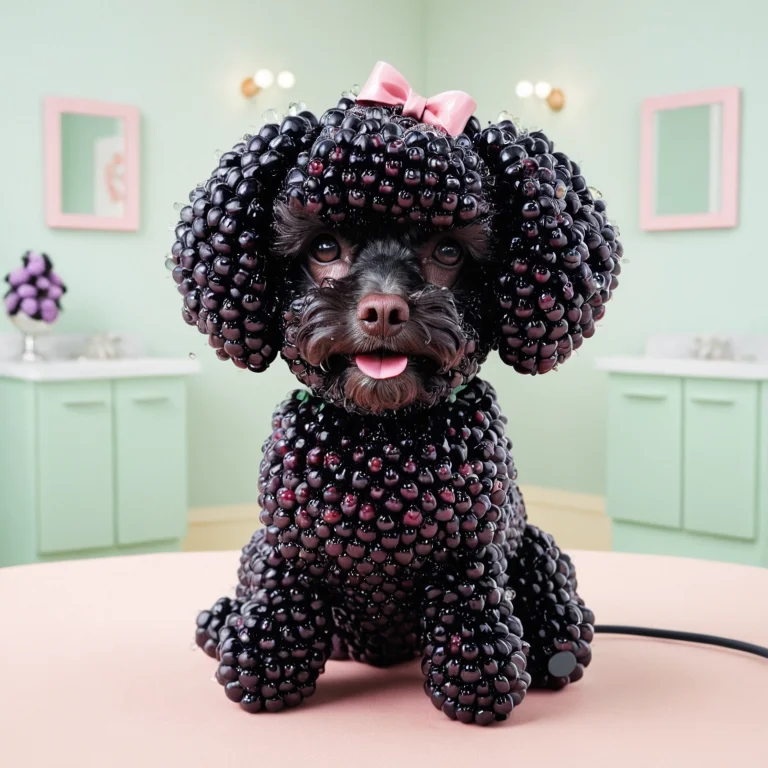 Blackberryworld, A Pampered Poodle Constructed From Blackber...