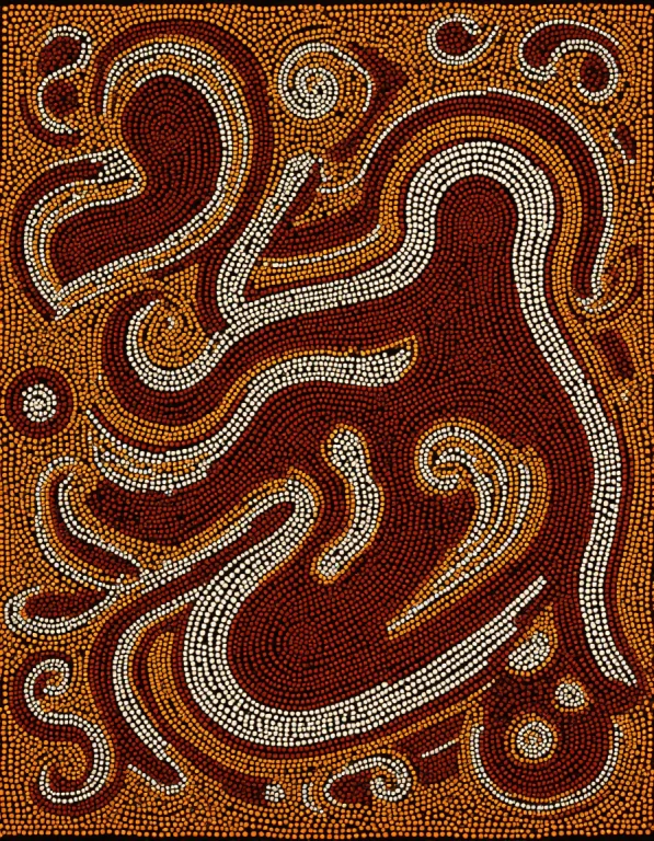 Tribal Style Mode, Dotted Painting With Rich Texture And A W...