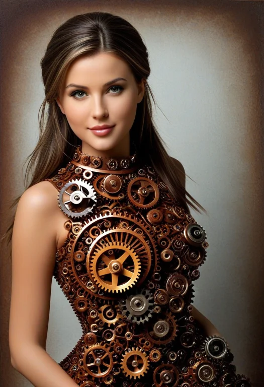 Masterpiece, Best Quality, 1girl Made Of Roast Gears