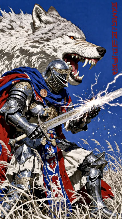 Houseofuday,a Dynamic Combat Scene Featuring A Knight Clad I...