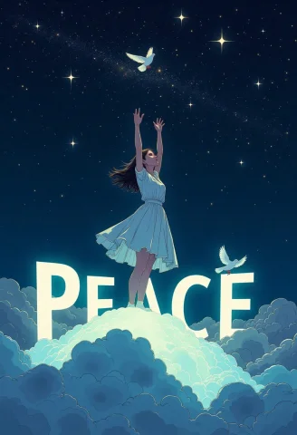 Create A Breathtakingly Beautiful Illustration Of A Woman In... — FLUX AI Prompt: Create a breathtakingly beautiful illustration of a woman in a white dress stand...
