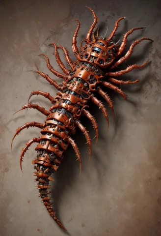 The Rusted Out Carcass Of A Robotic Centipede. — SDXL AI Prompt: The rusted out carcass of a robotic centipede.