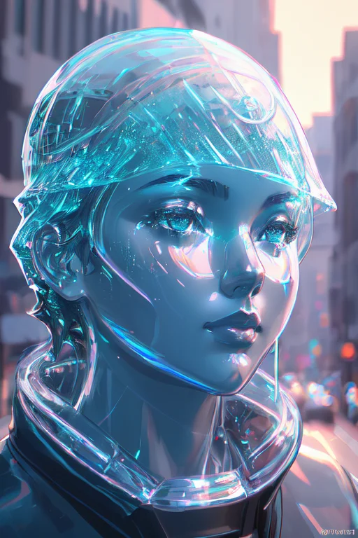 Realistic Glasssculpture Closeup Of Kljy, Translucent, Trans...