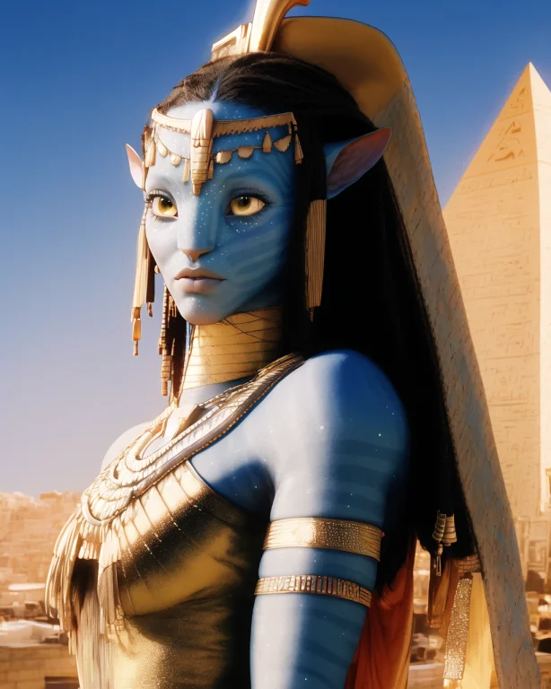 Neytiriblueskinbabe, 1girl, Neutral, Tail, Egyptian Outfit,...
